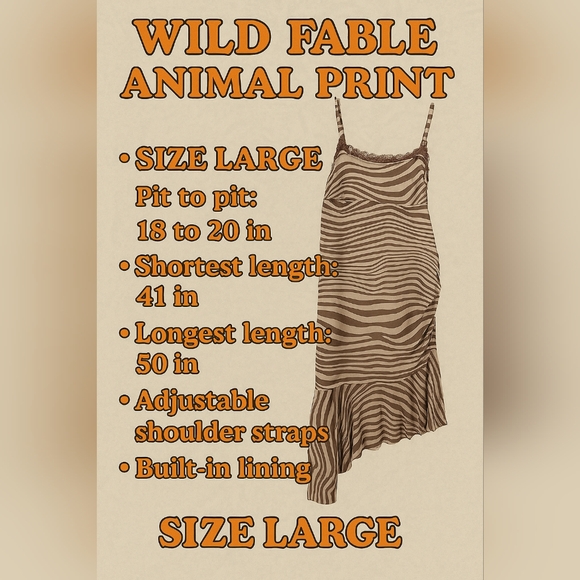 Wild Fable Zebra Print Bodycon Dress – Size Large - Picture 10 of 11